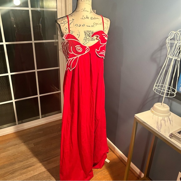 Commense Embroidered Fish Semi-Sheer Cami Dress - Picture 2 of 14